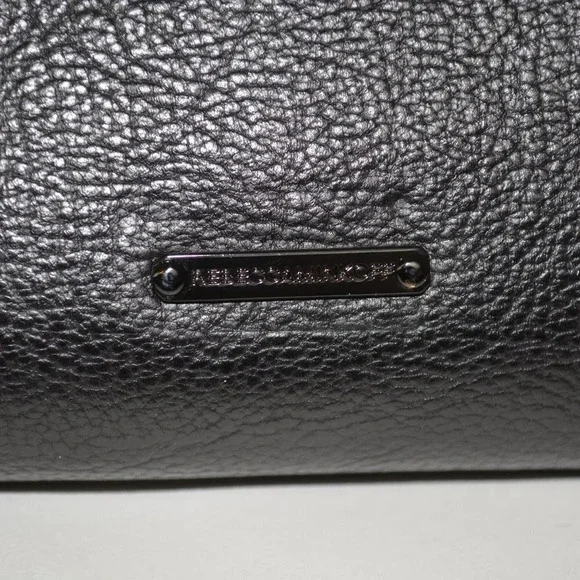 REBECCA MINKOFF COPENHAGEN BLACK/ WHITE PEBBLED LEATHER TOTE - Picture 4 of 16